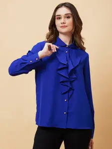 Globus Cuffed Sleeves Ruffles Shirt Style Top