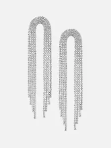 Tipsyfly Rhinestone Studded Contemporary Drop Earrings