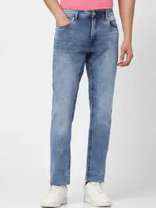 Peter England Men Clean Look Mid-Rise Tapered Fit Stretchable Jeans