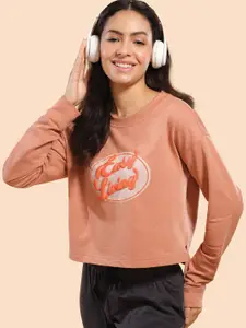 Enamor Typography Printed Cotton Pullover Sweatshirt