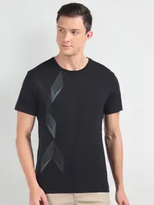 Arrow New York Geometric Printed Pure Cotton T-shirt