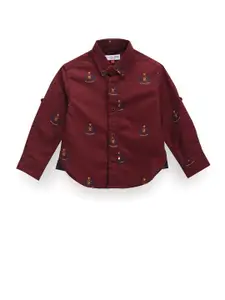 U.S. Polo Assn. Kids Boys Classic Typography Printed Pure Cotton Casual Shirt