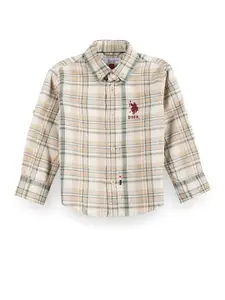 U.S. Polo Assn. Kids Boys Classic Tartan Checked Pure Cotton Casual Shirt
