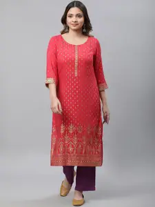 AURELIA Ethnic Motifs Printed Straight Kurta