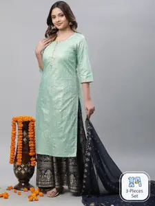 AURELIA Ethnic Motifs Round Neck Gotta Patti Kurta