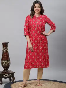 AURELIA Ethnic Motifs Printed Gotta Patti Straight Kurta