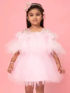 BAESD Girls Frills Net Fit & Flare Dress