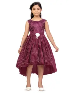 BAESD Girls Polka Dot Printed Fit & Flare Dress