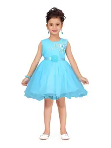 BAESD Floral Embroidered Net Fit & Flare Dress