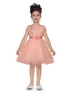 BAESD Girls Embellished Net Fit & Flare Party Dress