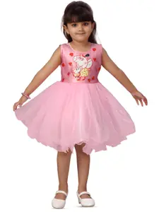 BAESD Infants Peppa Pig Printed Embellished Fit & Flare Dress
