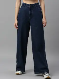 TARAMA Women Clean Look Wide Leg High-Rise Jeans