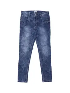 Gini and Jony Girls Mid Rise Clean Look Heavy Fade Printed Cotton Jeans