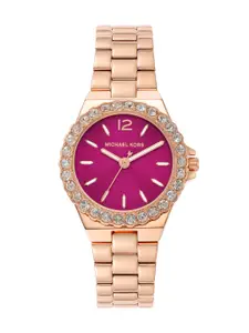 Michael Kors Women Embellished Dial & Stainless Steel Analogue Watch MK7396