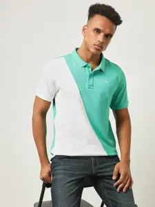 Lee Colourblocked Polo Collar Slim Fit Cotton T-shirt