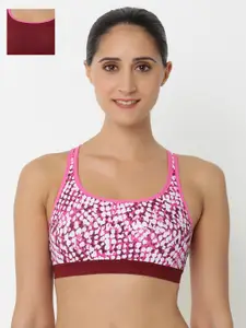 Triumph Triaction 134 Top Non-Padded Wireless High Bounce Control Reversable top Dual Print Sports Bra