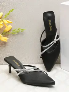 Flat n Heels Pointed Toe Embellished Slim Mules