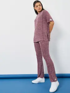 Styli Oversized Drop Shoulder T-shirt and Flared Pant Set