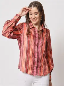 angloindu Opaque Striped Casual Shirt
