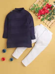 BAESD Boys Mandarin Collar Straight Kurta With Pyjamas