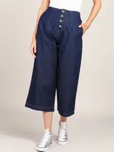 DressBerry Women Blue Jean Flared Low-Rise Cotton Jeans