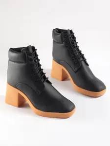 Lavie Women Square-Toe Mid-Top Block Heel Boots