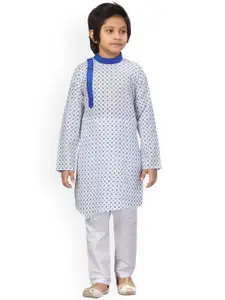 BAESD Boys Geometric Printed Pure Cotton Kurta with Pyjamas