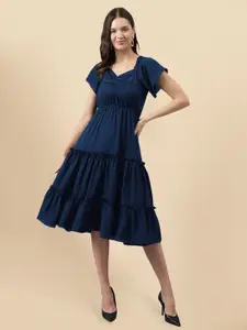 BAESD Sweetheart Neck Tiered A-Line Midi Dress