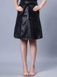 Aditi Wasan Genuine Leather Knee Length A-Line Skirt