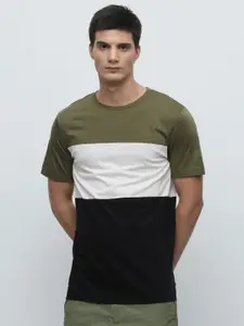 SELECTED Colourblocked Organic Cotton Slim Fit T-shirt