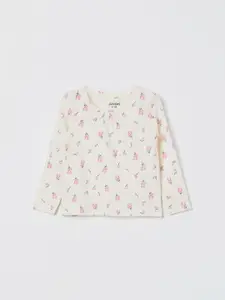 Juniors by Lifestyle Girls Floral Printed Pure Cotton Casual T-shirt