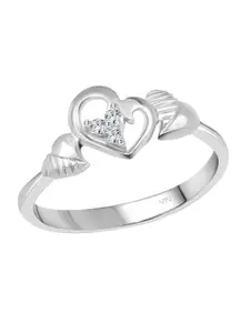 Vighnaharta Rhodium-Plated Cubic Zirconia Studded Finger Ring