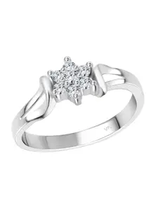 Vighnaharta Rhodium Plated Cubic Zirconia Studded Finger Ring