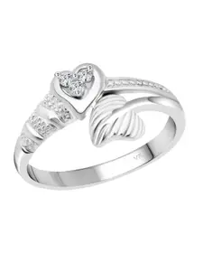 Vighnaharta Rhodium-Plated Cubic Zirconia Studded Finger Ring