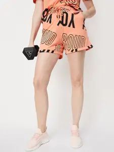 max Women Orange Printed Shorts