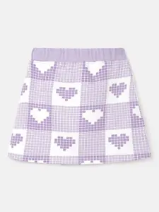 United Colors of Benetton Girls Graphic Printed A-Line Mini Skirt