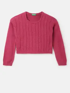 United Colors of Benetton Girls Cable Knit Pullover