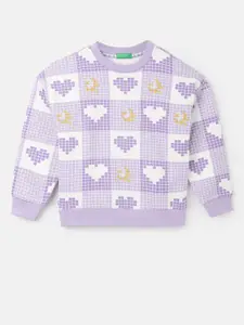 United Colors of Benetton Girls Geometric Printed Pullover Sweatshirt