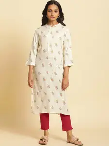 W Geometric Printed Mandarin Neck Kurta