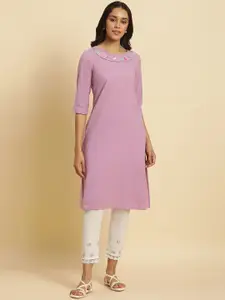W Ethnic Motifs Yoke Design Pure Cotton Kurta