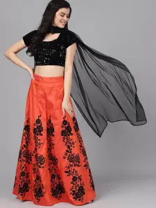 AKS Couture Embellished Sequinned Ready to Wear Lehenga & Blouse With Dupatta