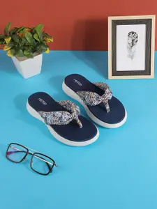 Metro Women Printed T-Strap Flats