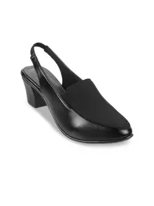 Mochi Pointed Toe Block Pumps With Backstrap
