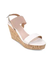Mochi Colourblocked Wedge Heels With Backstrap