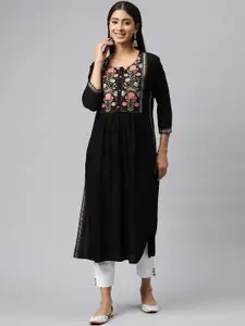 Readiprint Floral Embroidered Thread Work Kurta