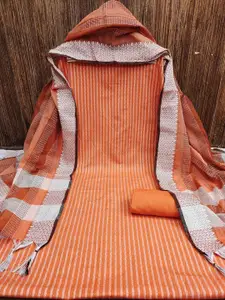 APNISHA Striped Embroidered Unstitched Dress Material