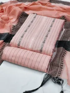 APNISHA Striped Unstitched Dress Material