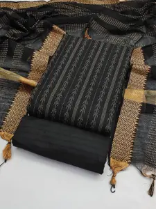 APNISHA Geometric Embroidered Zari Unstitched Dress Material