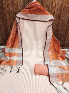 APNISHA Striped Unstitched Dress Material