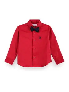 U.S. Polo Assn. Kids Boys Classic Spread Collar Pure Cotton Party Shirt